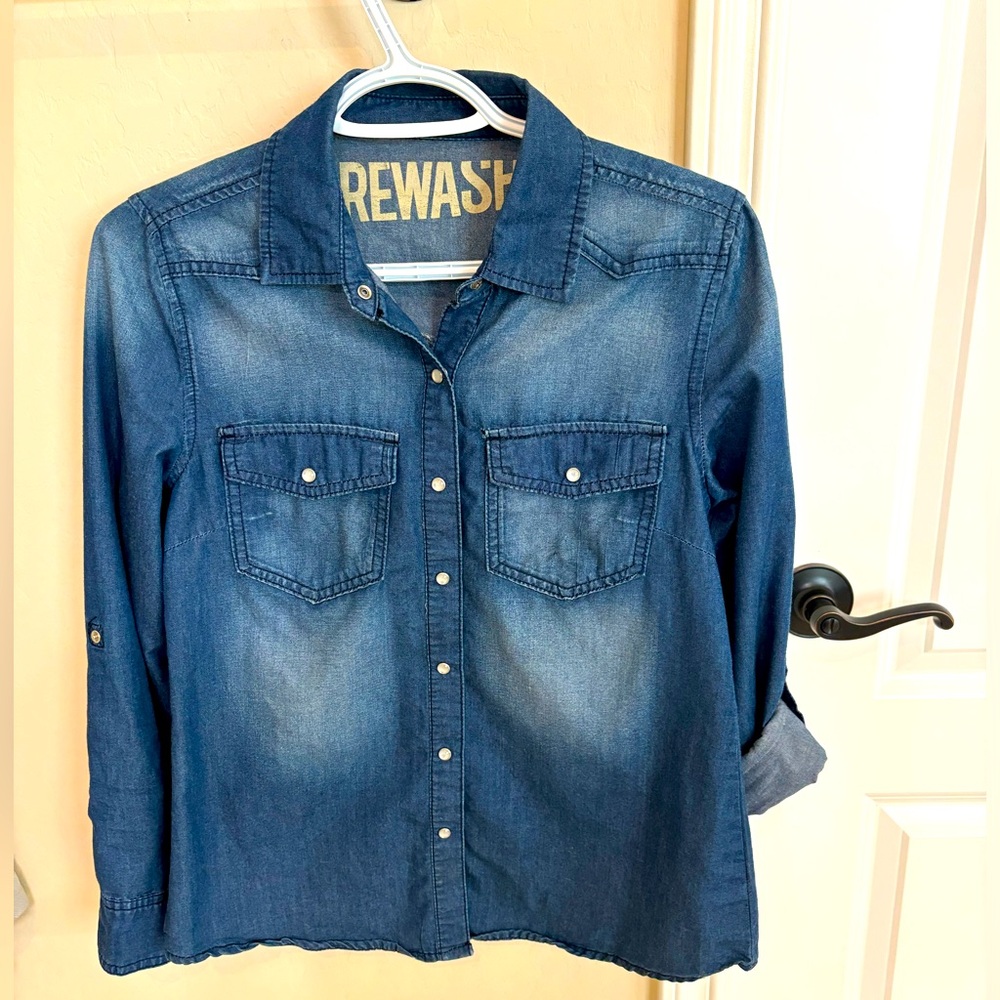 American Original Rewash Brand Denim Shirt Size Small